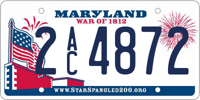 MD license plate 2AC4872