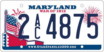 MD license plate 2AC4875