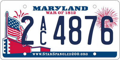 MD license plate 2AC4876