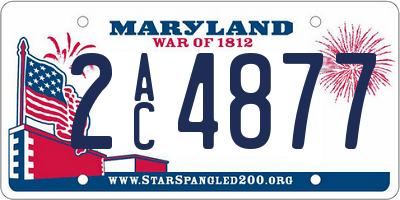 MD license plate 2AC4877
