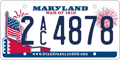 MD license plate 2AC4878