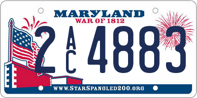 MD license plate 2AC4883