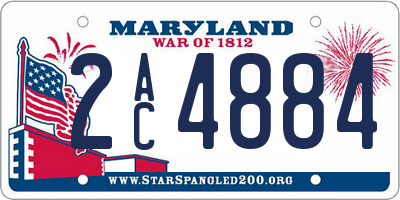 MD license plate 2AC4884