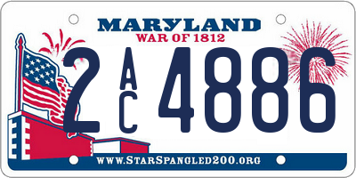 MD license plate 2AC4886