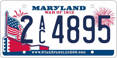 MD license plate 2AC4895