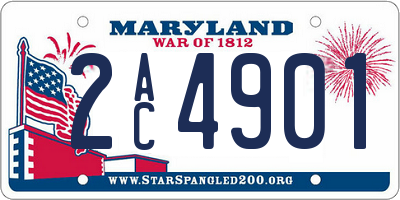 MD license plate 2AC4901
