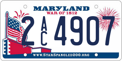 MD license plate 2AC4907