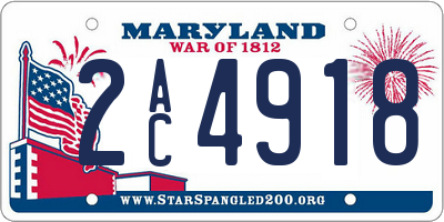 MD license plate 2AC4918