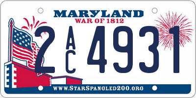 MD license plate 2AC4931
