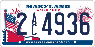 MD license plate 2AC4936