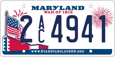 MD license plate 2AC4941