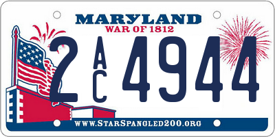 MD license plate 2AC4944