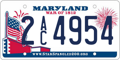 MD license plate 2AC4954