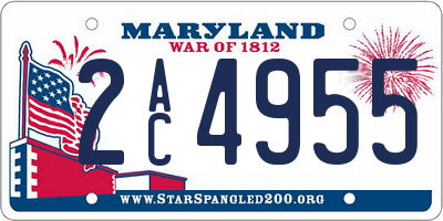 MD license plate 2AC4955