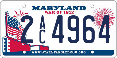 MD license plate 2AC4964