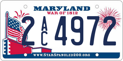MD license plate 2AC4972