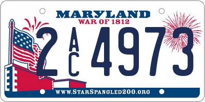 MD license plate 2AC4973