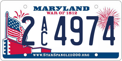 MD license plate 2AC4974