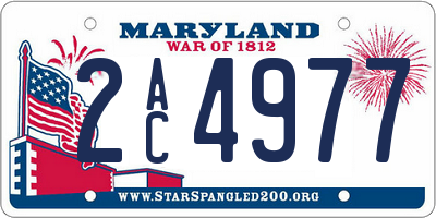 MD license plate 2AC4977