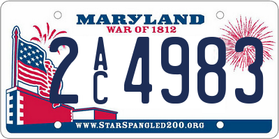 MD license plate 2AC4983