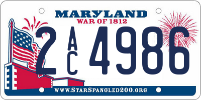 MD license plate 2AC4986