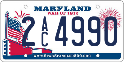 MD license plate 2AC4990