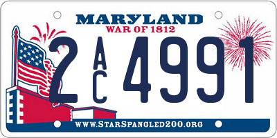 MD license plate 2AC4991