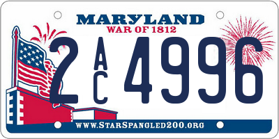 MD license plate 2AC4996