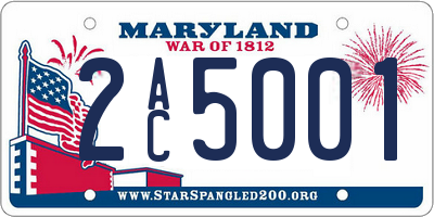 MD license plate 2AC5001