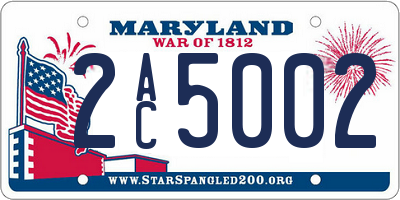 MD license plate 2AC5002