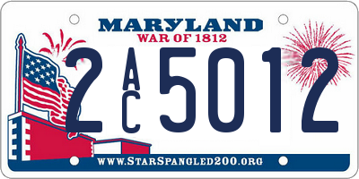 MD license plate 2AC5012