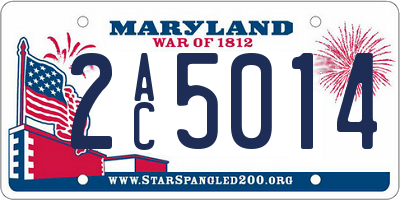 MD license plate 2AC5014