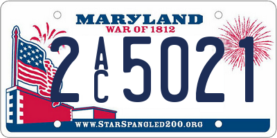 MD license plate 2AC5021