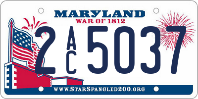 MD license plate 2AC5037