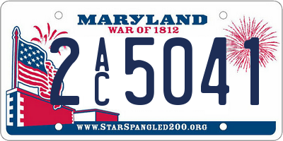 MD license plate 2AC5041