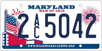 MD license plate 2AC5042