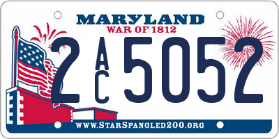 MD license plate 2AC5052