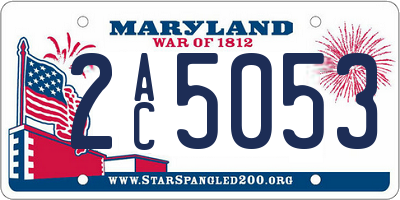 MD license plate 2AC5053