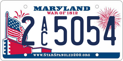 MD license plate 2AC5054