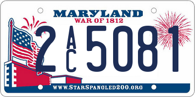 MD license plate 2AC5081