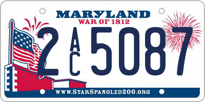 MD license plate 2AC5087