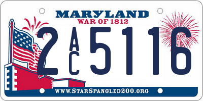 MD license plate 2AC5116