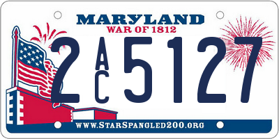 MD license plate 2AC5127