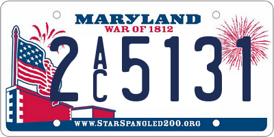 MD license plate 2AC5131