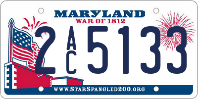 MD license plate 2AC5133