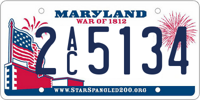 MD license plate 2AC5134