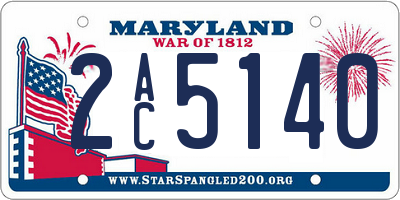 MD license plate 2AC5140