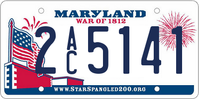 MD license plate 2AC5141