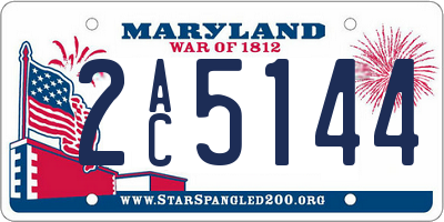 MD license plate 2AC5144
