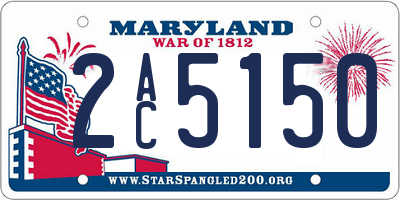 MD license plate 2AC5150